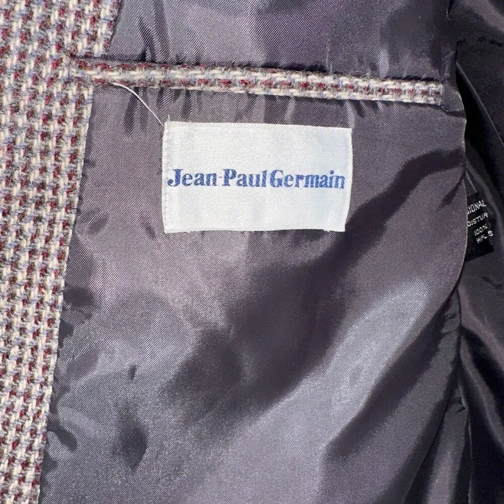 Vintage Jean Paul Germain !00% Wool Sport Coat Two Button Size 44R